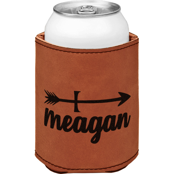 Tribal Arrows Cognac Leatherette Can Sleeve - Single Front