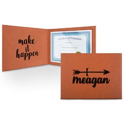 Tribal Arrows Leatherette Certificate Holder - Front and Inside (Personalized)