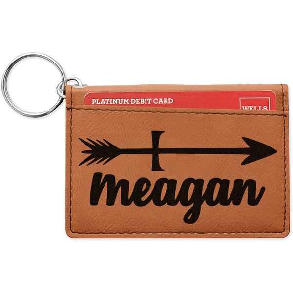 Custom Tribal Arrows Leatherette Keychain ID Holder - Single Sided (Personalized)
