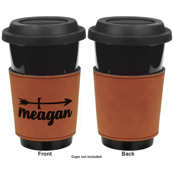 Tribal Arrows Cognac Leatherette Mug Sleeve - Single Sided Apvl