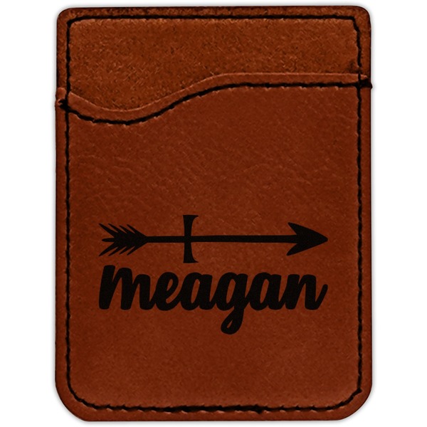 Tribal Arrows Cognac Leatherette Phone Wallet close up