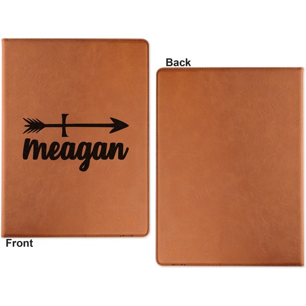 Tribal Arrows Cognac Leatherette Portfolios with Notepad - Small - Single Sided- Apvl