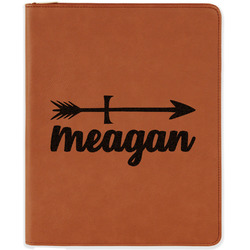 Tribal Arrows Leatherette Zipper Portfolio with Notepad - Double Sided (Personalized)