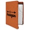 Tribal Arrows Cognac Leatherette Zipper Portfolios with Notepad - Main