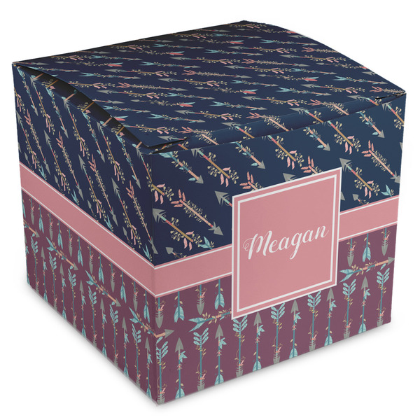 Custom Tribal Arrows Cube Favor Gift Boxes (Personalized)