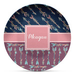 Tribal Arrows Microwave Safe Plastic Plate - Composite Polymer (Personalized)