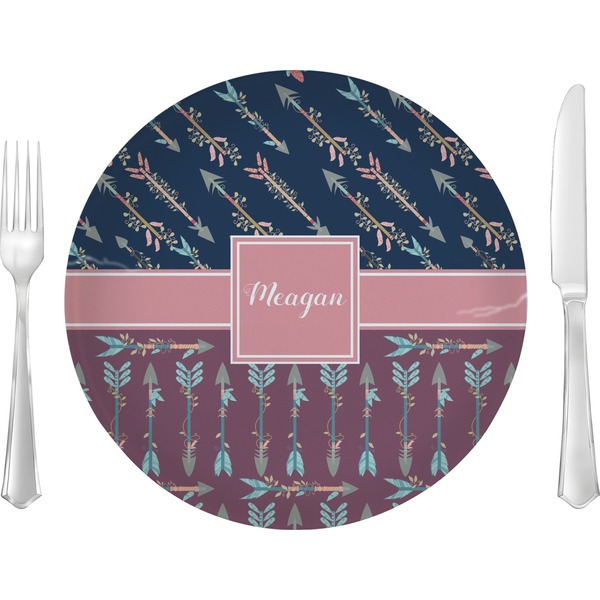 Custom Tribal Arrows 10" Glass Lunch / Dinner Plates - Single or Set (Personalized)