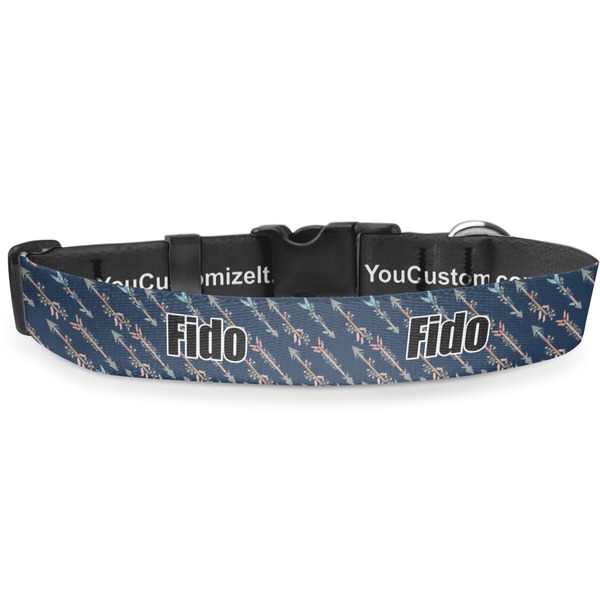Custom Tribal Arrows Deluxe Dog Collar - Medium (11.5" to 17.5") (Personalized)