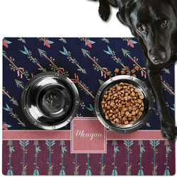 Tribal Arrows Dog Food Mat - Large w/ Name or Text
