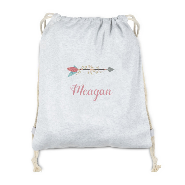 Custom Tribal Arrows Drawstring Backpack - Sweatshirt Fleece - Double Sided (Personalized)