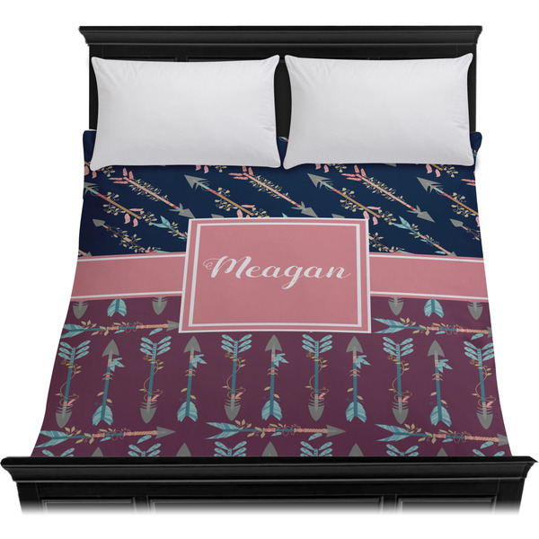 Tribal Arrows Duvet Cover - Queen - On Bed - No Prop