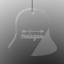 Tribal Arrows Engraved Glass Ornament - Bell (Personalized)