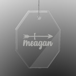 Tribal Arrows Engraved Glass Ornament - Octagon (Personalized)
