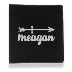 Tribal Arrows Leather Binder - 1" - Black (Personalized)