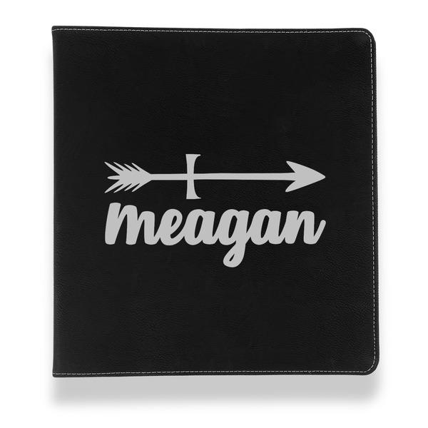 Tribal Arrows Leather Binder - 1" - Black - Front View