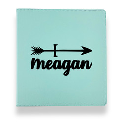 Tribal Arrows Leather Binder - 1" - Teal (Personalized)