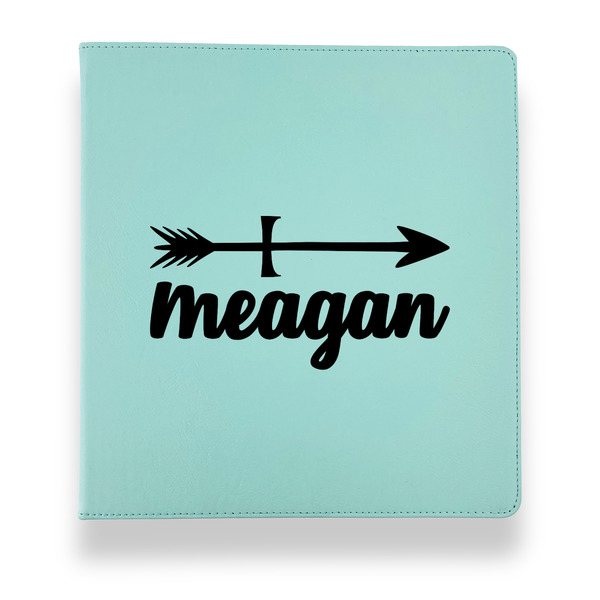 Custom Tribal Arrows Leather Binder - 1" - Teal (Personalized)