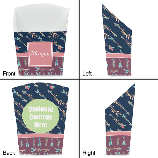 Tribal Arrows French Fry Favor Box - Front & Back View