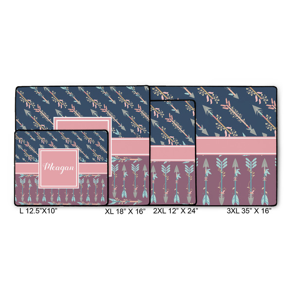 Tribal Arrows Gaming Mats - SIZE CHART