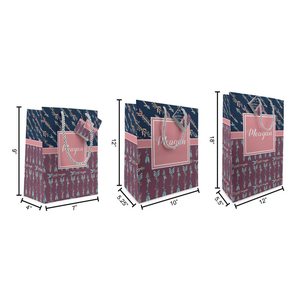 Tribal Arrows Gift Bags - All Sizes - Dimensions