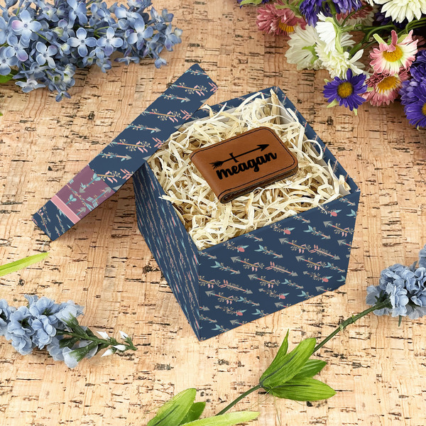 Tribal Arrows Gift Boxes with Lid - Canvas Wrapped - Small - In Context