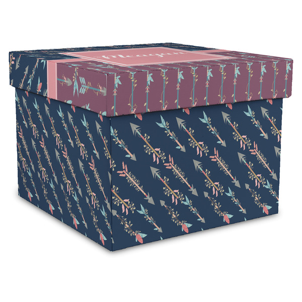 Custom Tribal Arrows Gift Box with Lid - Canvas Wrapped - XX-Large (Personalized)