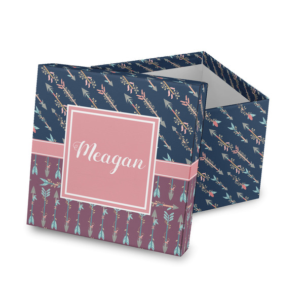 Custom Tribal Arrows Gift Box with Lid - Canvas Wrapped (Personalized)