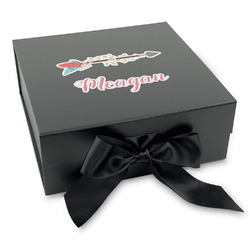 Tribal Arrows Gift Box with Magnetic Lid - Black (Personalized)