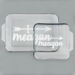 Tribal Arrows Set of Glass Baking & Cake Dish - 13in x 9in & 8in x 8in (Personalized)