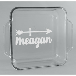 Tribal Arrows Glass Cake Dish - 8in x 8in (Personalized)