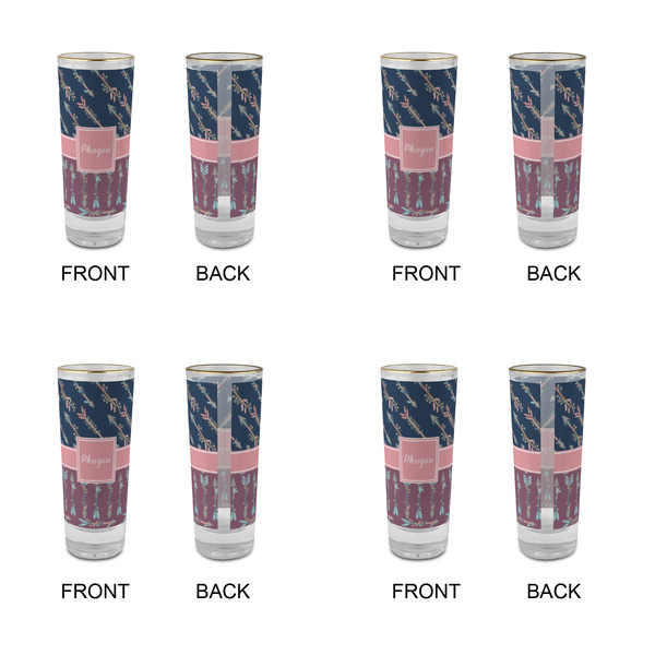 Tribal Arrows Glass Shot Glass - 2 oz - Set of 4 - APPROVAL