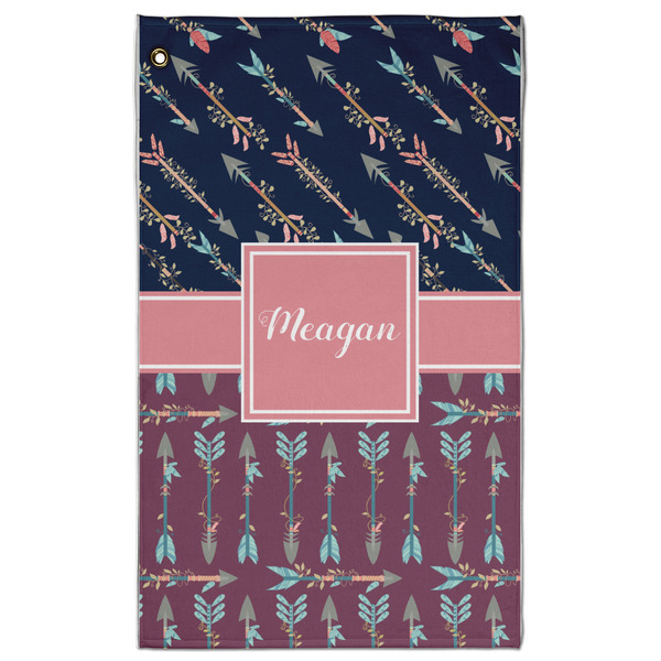 Custom Tribal Arrows Golf Towel - Poly-Cotton Blend - Large w/ Name or Text