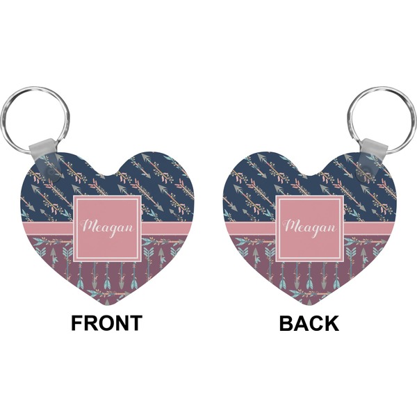 Tribal Arrows Heart Keychain (Front + Back)