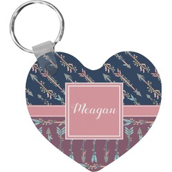 Tribal Arrows Heart Plastic Keychain w/ Name or Text