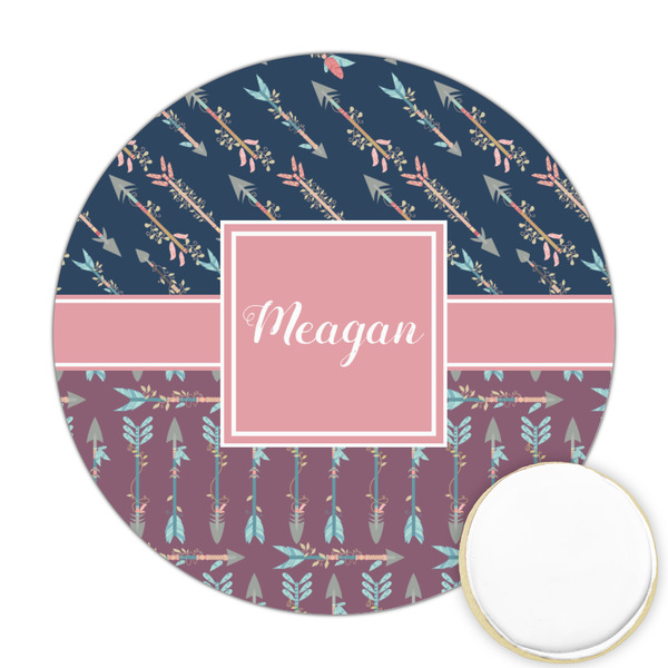 Custom Tribal Arrows Printed Cookie Topper - Round (Personalized)