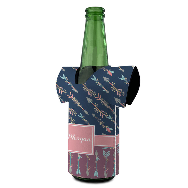 Tribal Arrows Jersey Bottle Cooler - ANGLE (on bottle)