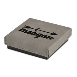 Tribal Arrows Jewelry Gift Box - Engraved Leather Lid (Personalized)
