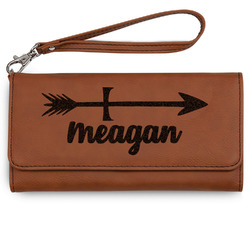 Tribal Arrows Ladies Leatherette Wallet - Laser Engraved (Personalized)