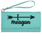 Tribal Arrows Ladies Wallet - Leather - Teal - Front View