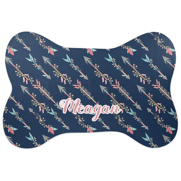 Custom Tribal Arrows Bone Shaped Dog Food Mat (Personalized)