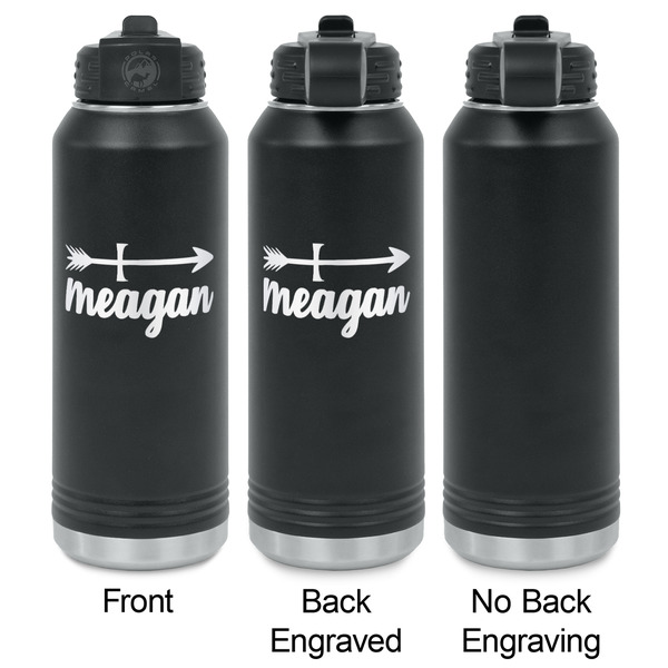Tribal Arrows Laser Engraved Water Bottles - 2 Styles - Front & Back View