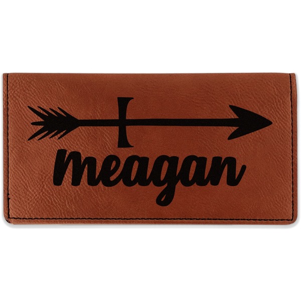 Custom Tribal Arrows Leatherette Checkbook Holder - Double Sided (Personalized)