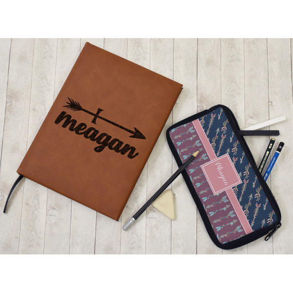 Tribal Arrows Leather Sketchbook - Small - Single Sided - In Context