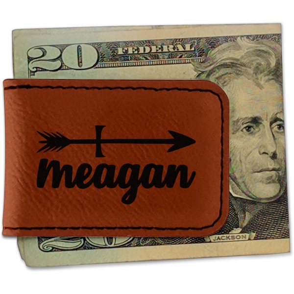 Custom Tribal Arrows Leatherette Magnetic Money Clip - Double Sided (Personalized)