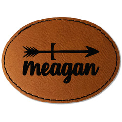 Tribal Arrows Faux Leather Iron On Patch - Oval (Personalized)