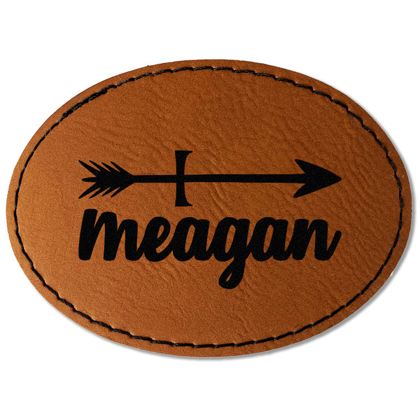 Custom Tribal Arrows Faux Leather Iron On Patch - Oval (Personalized)