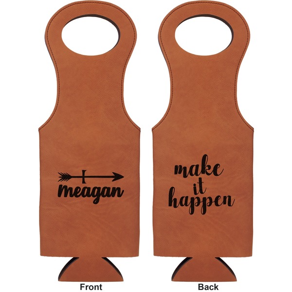 Tribal Arrows Leatherette Wine Tote Double Sided - Front and Back