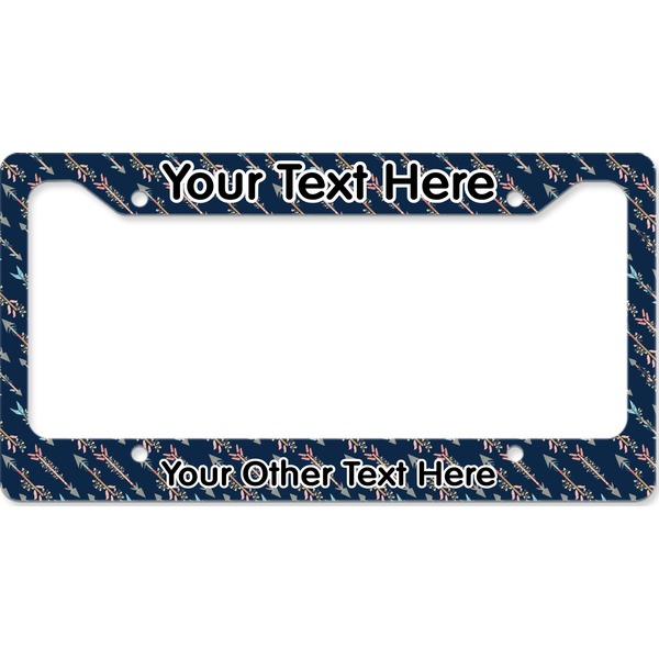 Custom Tribal Arrows License Plate Frame - Style B (Personalized)