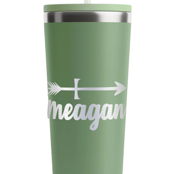 Tribal Arrows Light Green RTIC Everyday Tumbler - 28 oz. - Close Up