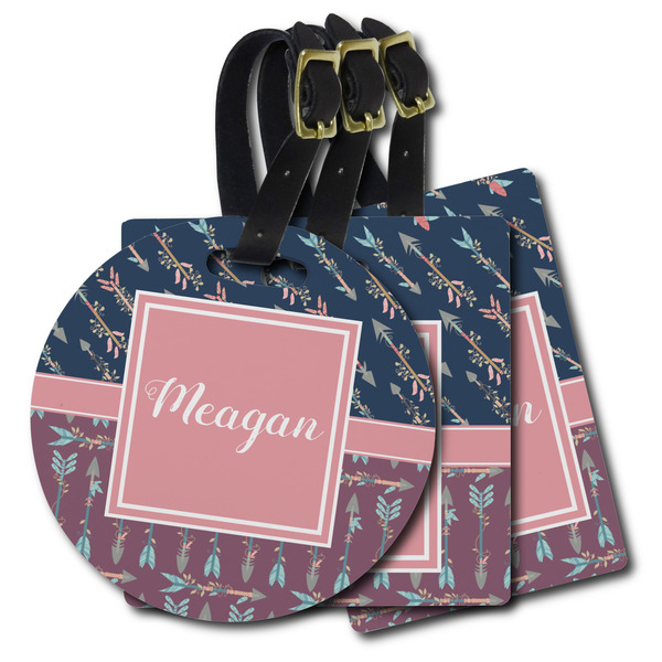 Custom Tribal Arrows Plastic Luggage Tag (Personalized)